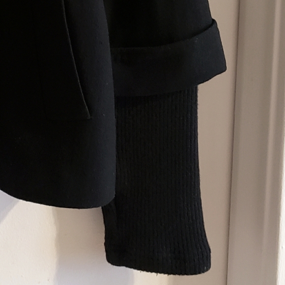Della Spiga Black Coat Elbow Cuffed Sleeves Sweater Arms Chrome Button W-Size 10 - Picture 5 of 11